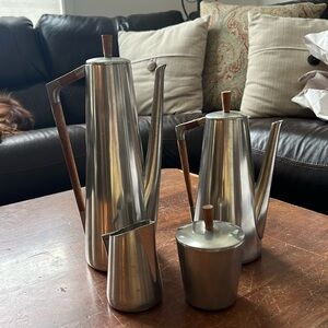 Royal Holland Pewter Daalerop; Pewter Coffee - Tea Set w/Sugar & Crramer